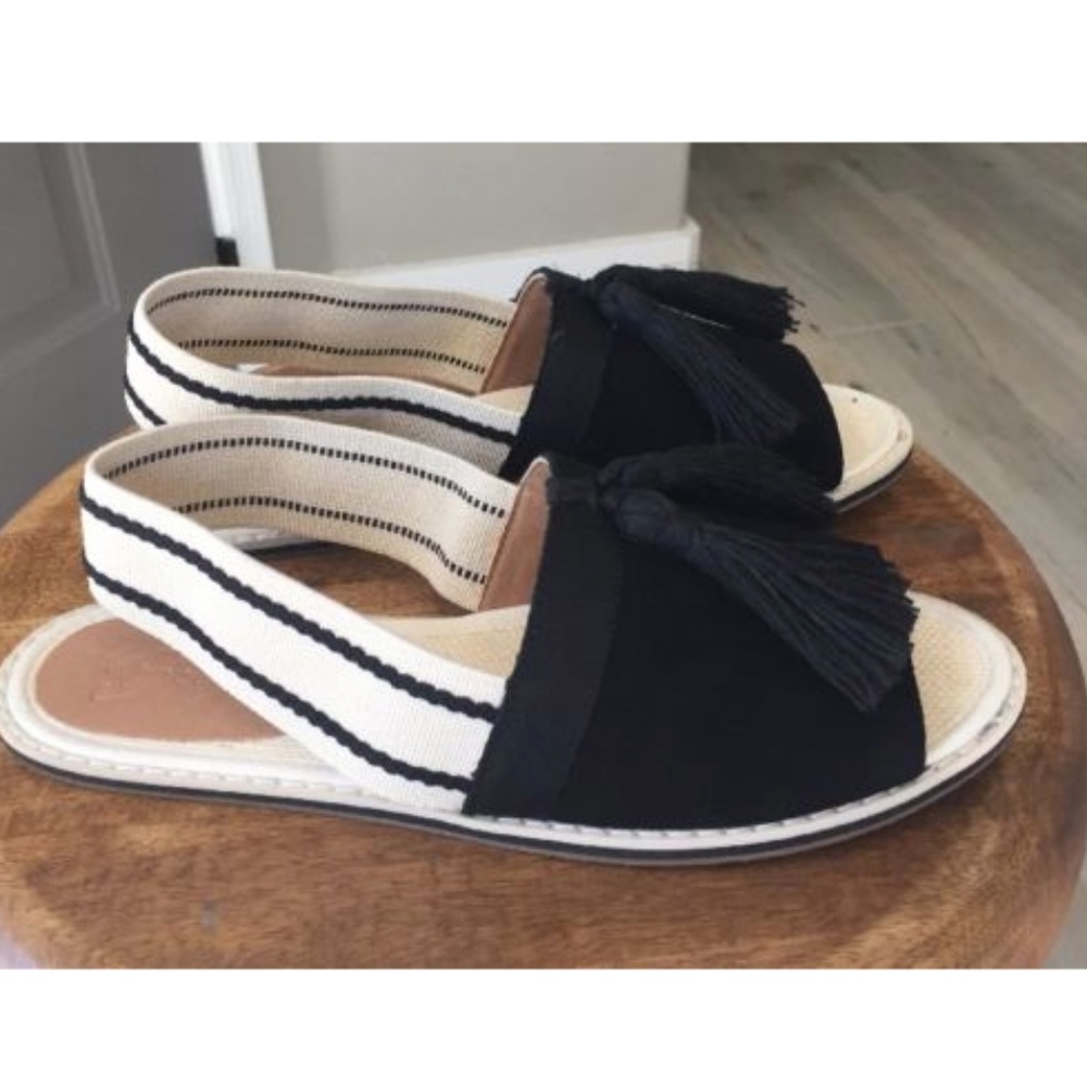 Bettye Ace Tassel Slingback Sandal- Black- Size 9